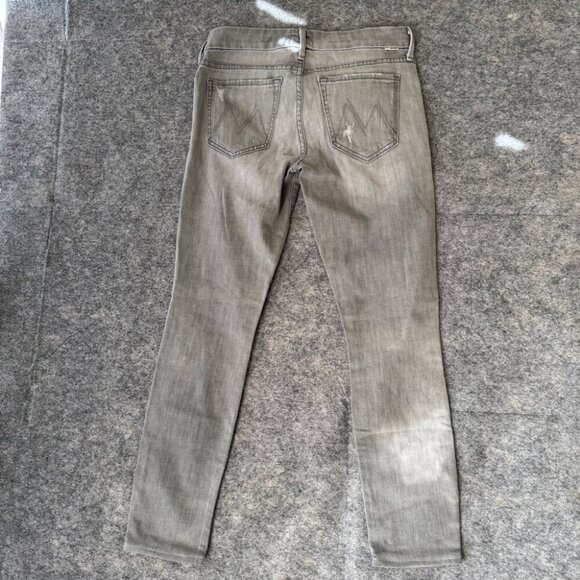 Mother “The Looker” Skinny Jeans Holy Smokes Grey Distressed Size 26 - Picture 12 of 16